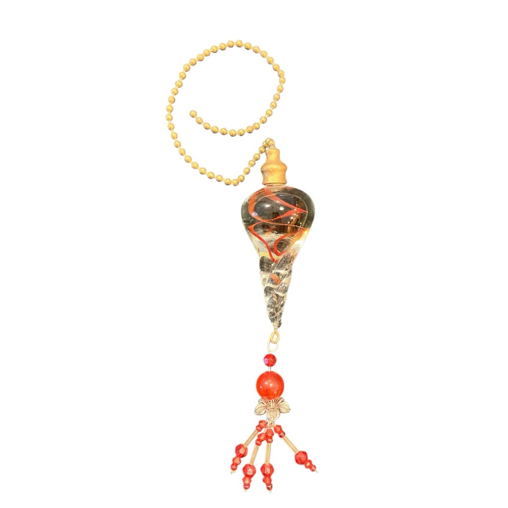 Round glass pull chain